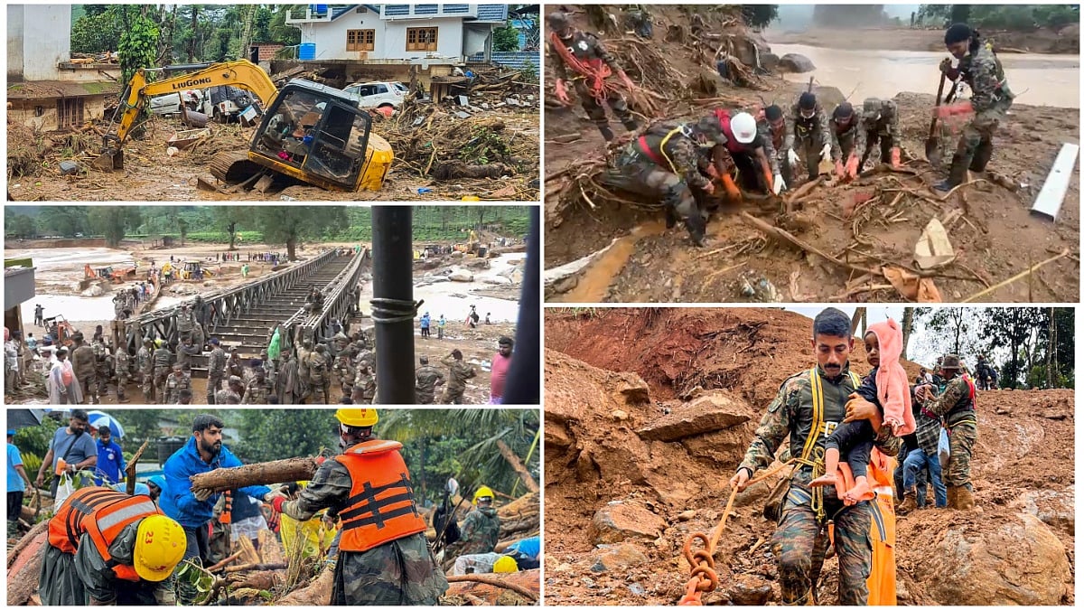 PTI : Visuals from the relief and rescue operations in Wayanad, Kerala | 
